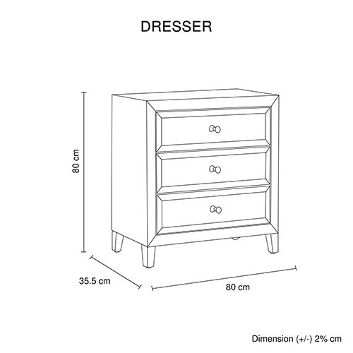 Dresser MDF Silver Mirror