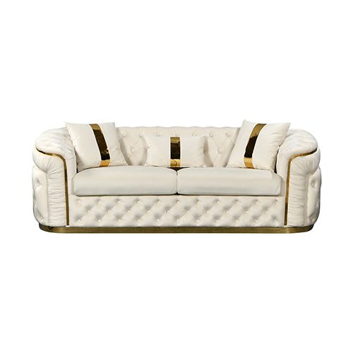 3+1+1 Seater Sofa Set Beige Velvet Fabric