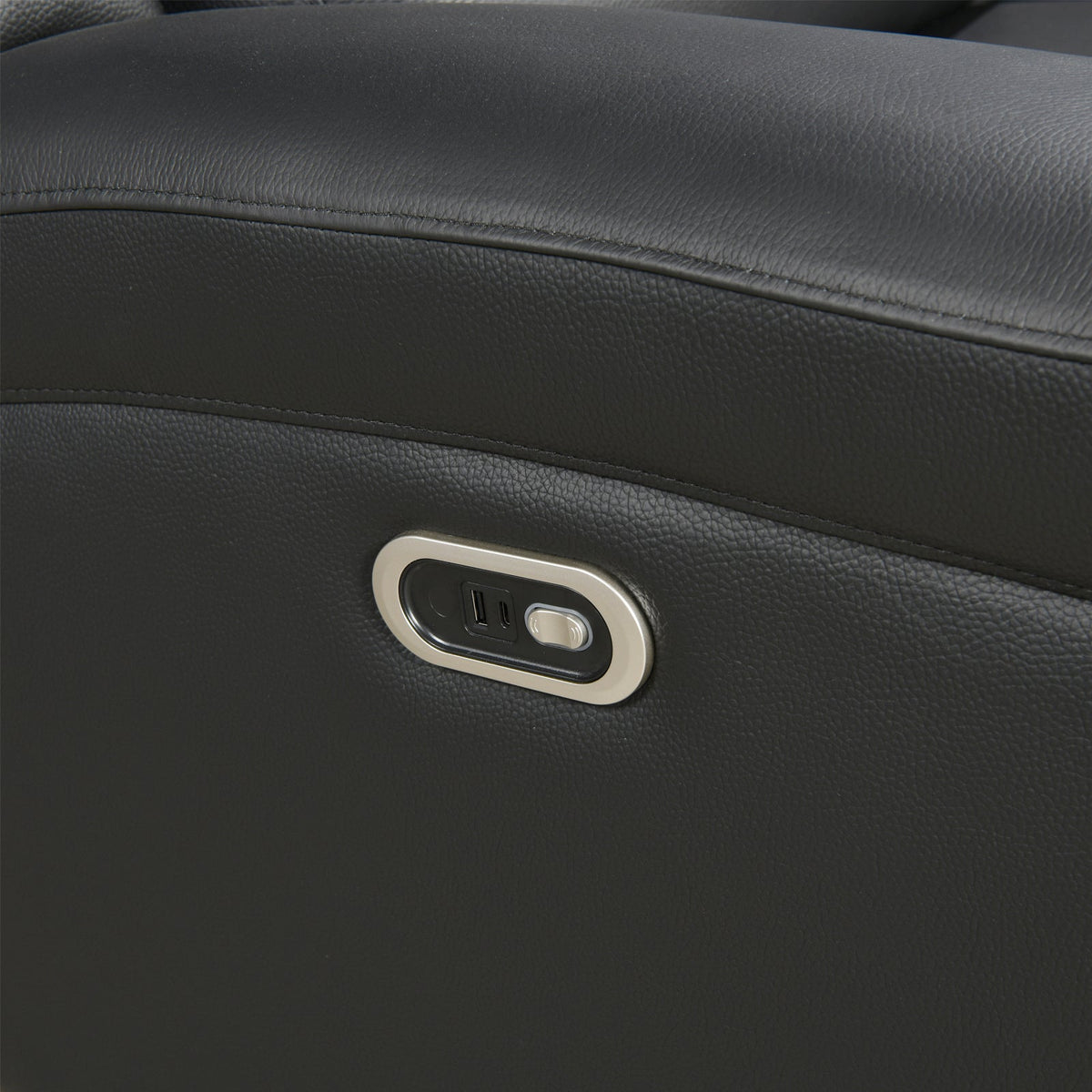 3-1-1 Seater Electric Leather/PVC Black Recliner Set