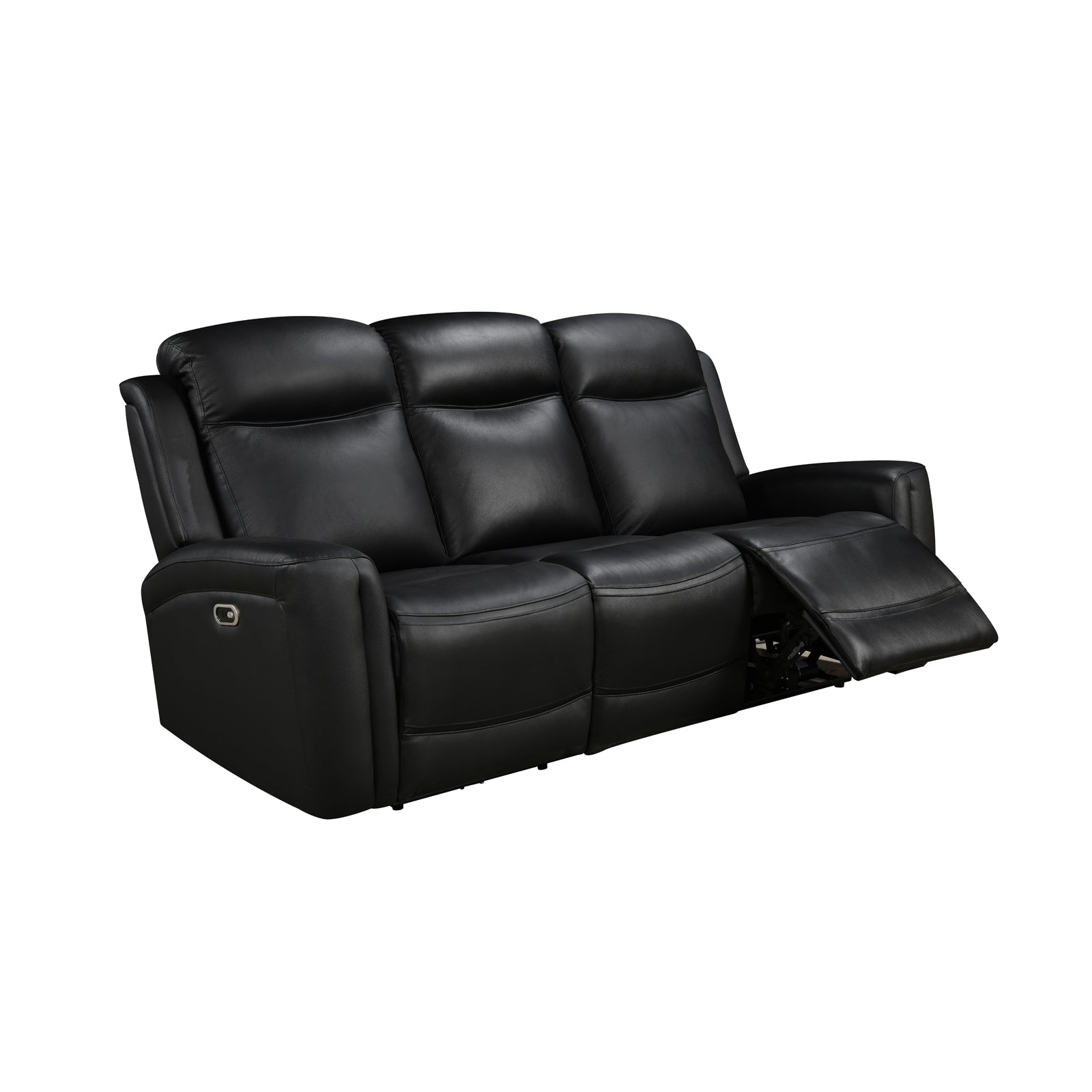 3-2 Seater Electric Leather/PVC Black Recliner Set