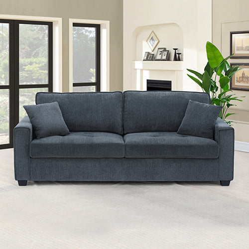 2+3 Seater Sofa Set Polyester Charcoal Fabric Multilayer Two Pillows Individual Pocket Spring