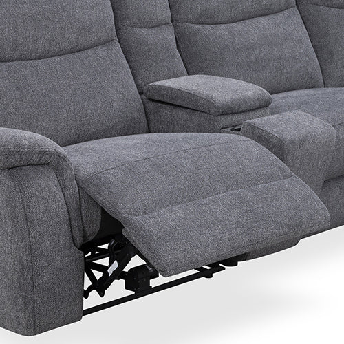 Large Sectional Corner Modular Lounge Suite in Fabric with Electric Recliner