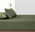 100% Vintage Washed Cotton Fitted Sheet Combo Set – 100% Natural Cotton, Ultra Soft & Breathable – Includes Fitted Sheet & Pillowcases – Machine Washable (Khaki Green, Single)