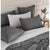 CleverPolly Vintage Washed Microfibre Quilt Cover Set (2Pcs) - Grey - Single Size