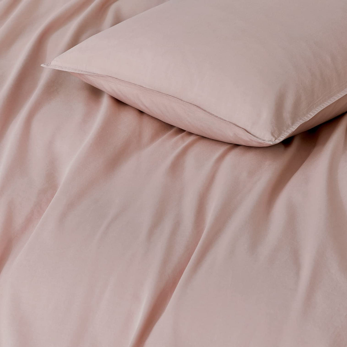 100% Cotton Vintage Washed Bed Quilt Cover Set - Pink - Single