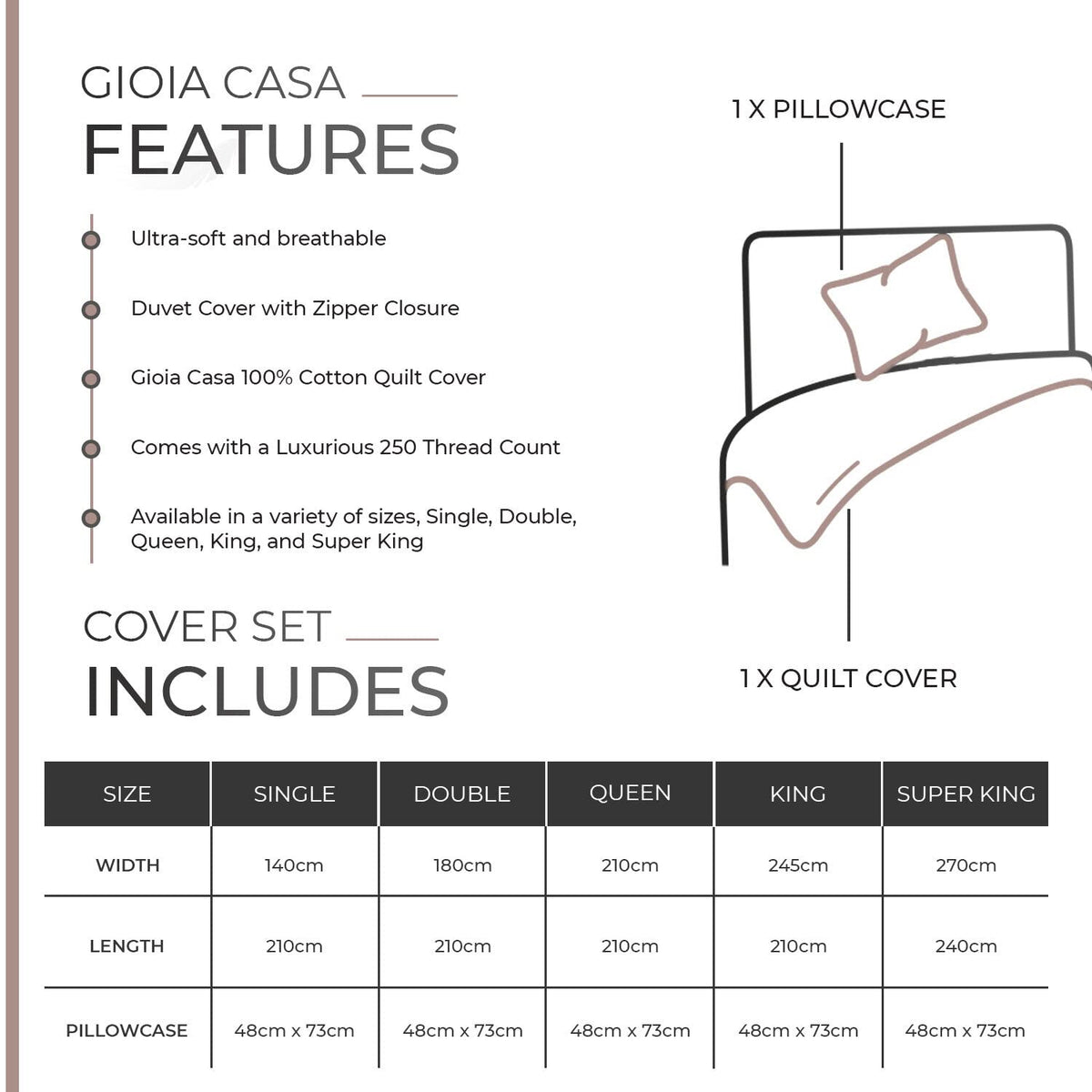 100% Cotton Vintage Washed Bed Quilt Cover Set - Pink - Single