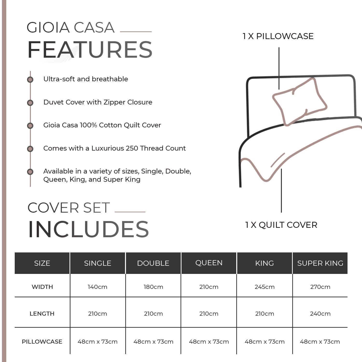 100% Cotton Vintage Washed Bed Quilt Cover Set - Pink - Single