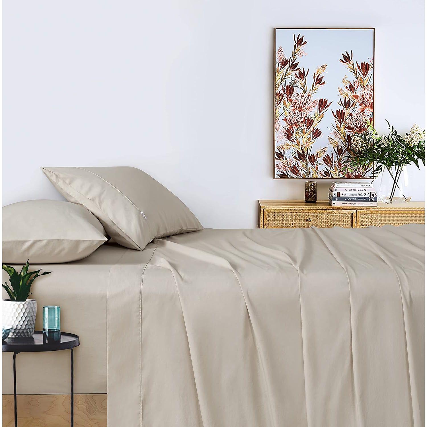 Gioia Casa Vintage Washed 100% Cotton Sheet Set with 1 Pillowcases - Natural - Single