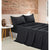 CleverPolly Vintage Washed Microfibre Sheet Set with 1 Pillowcase - Black - Single