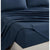 CleverPolly Vintage Washed Microfibre Sheet Set with 1 Pillowcase - Navy - Single