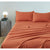 CleverPolly Vintage Washed Microfibre Sheet Set with 1 Pillowcase - Terracotta - Single