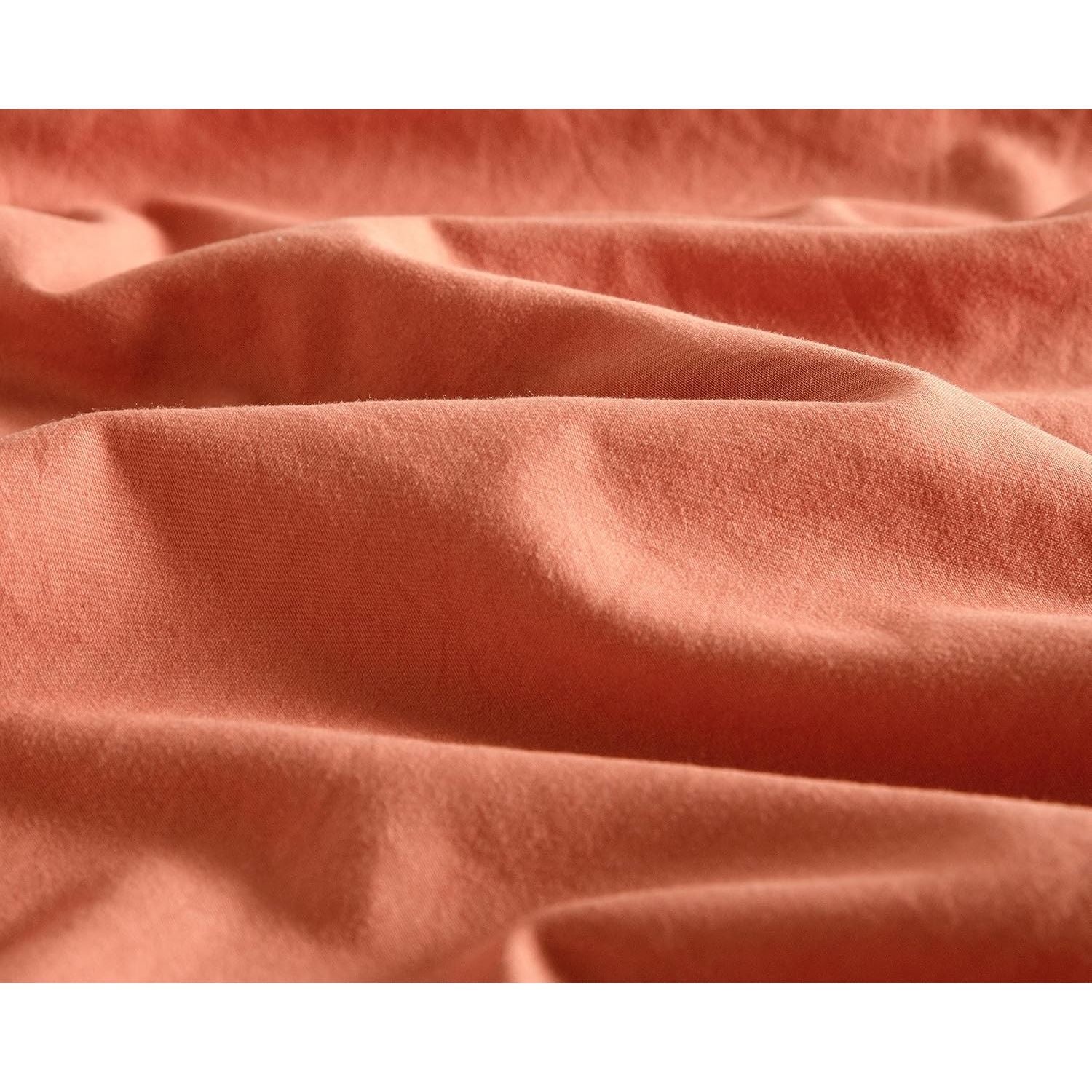 CleverPolly Vintage Washed Microfibre Sheet Set with 1 Pillowcase - Terracotta - Single