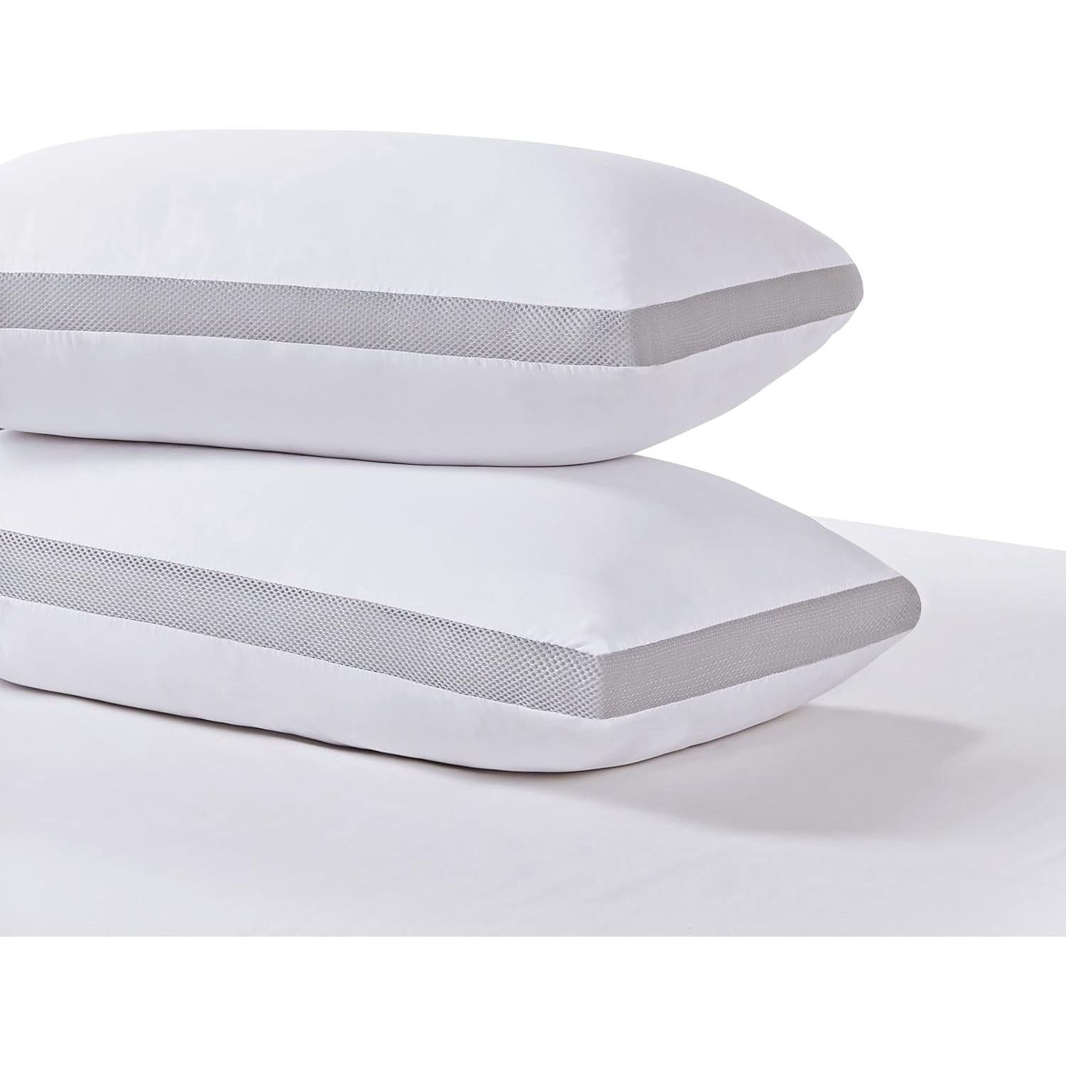 Gioia Casa Bamboo Cooling Pillows Twin Pack - Luxury Plush Down-Like Microfibre Pillows for Bedding - Ultra Soft, Comfy & Breathable Standard Pillows