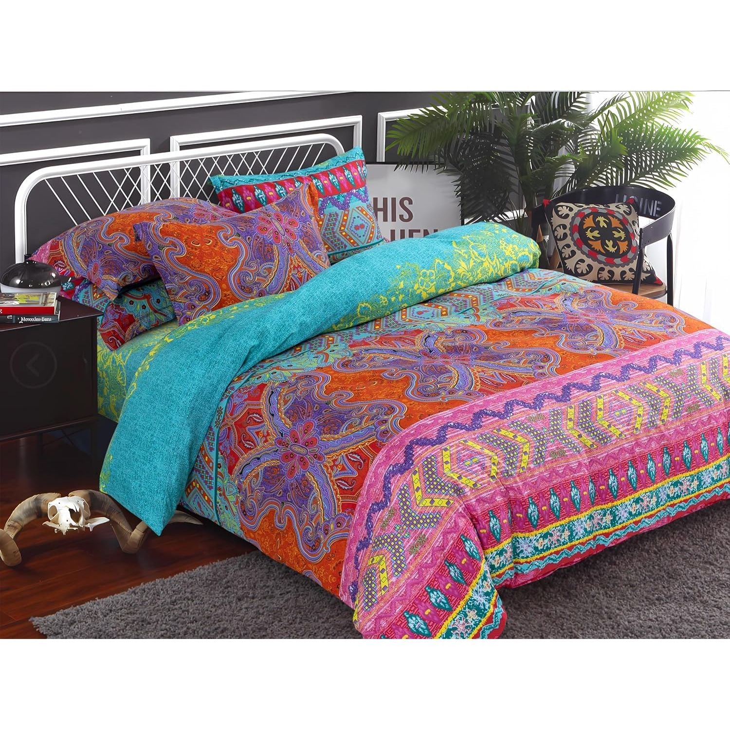 CleverPolly Print Microfibre Quilt Cover Set (Cindy, Double)