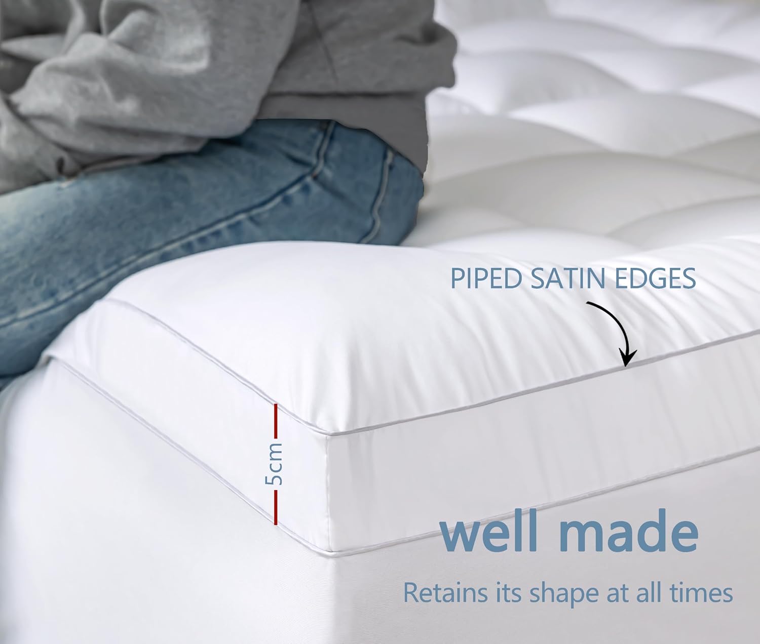 Luxurious Extra Thick 1000GSM Mattress Topper-Double size