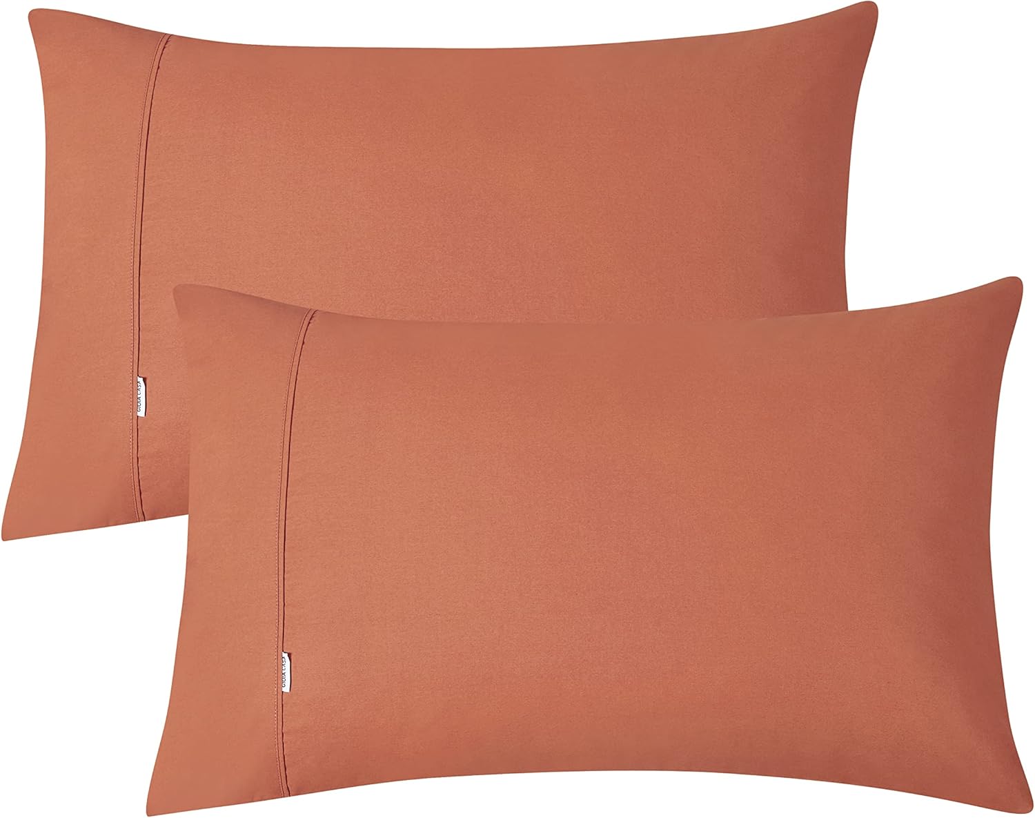 100% Vintage Washed Cotton Fitted Sheet Combo Set – 100% Natural Cotton, Ultra Soft & Breathable – Includes Fitted Sheet & Pillowcases – Machine Washable (Brick, Queen)