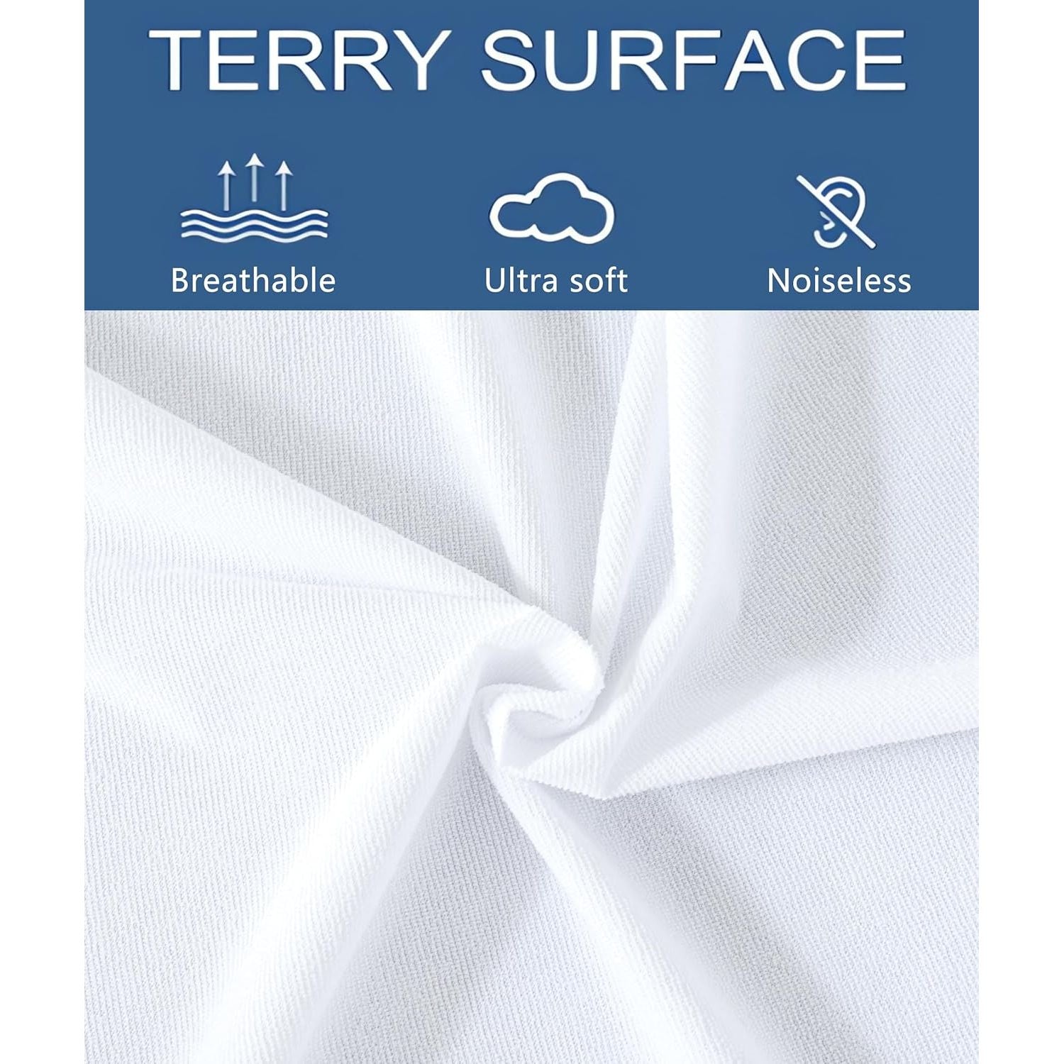 CleverPolly Luxurious Microfibre Terry Toweling Mattress Protector - Queen