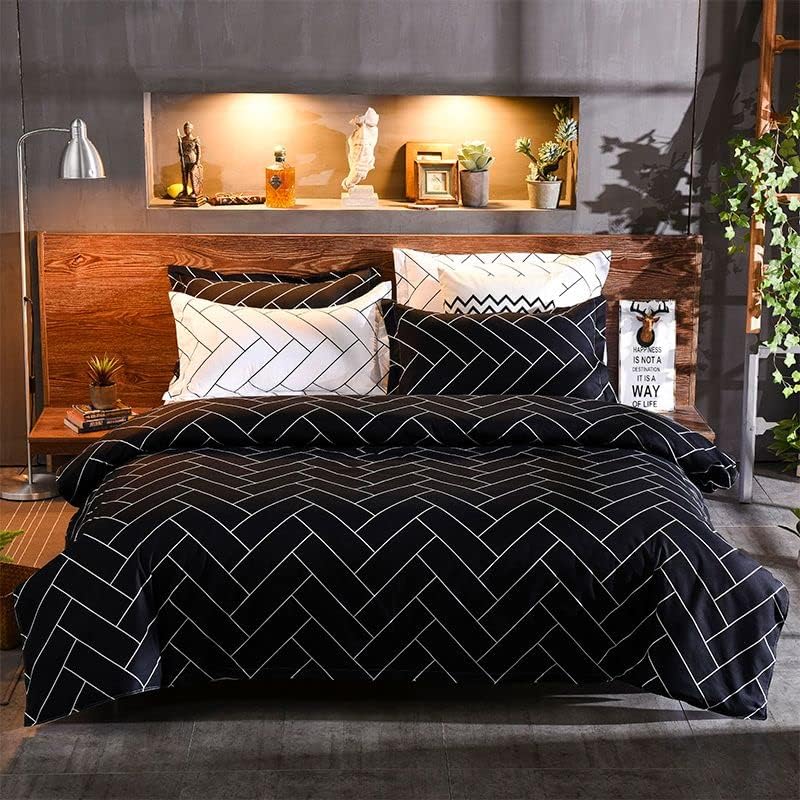 CleverPolly Print Microfibre Quilt Cover Set (3Pcs) - Ultra Soft, Comfy, Luxurious Duvet Cover with Zipper Closure - Elegant Design Quilt Cover Set for Bedding - Glen - Queen Size