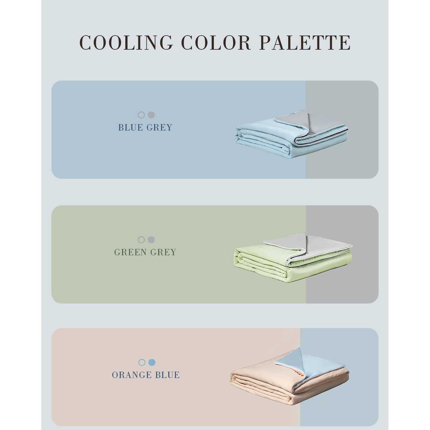 Ice Cooling Reversible Summer Comforter Blanket (Green and Grey, Queen/King)