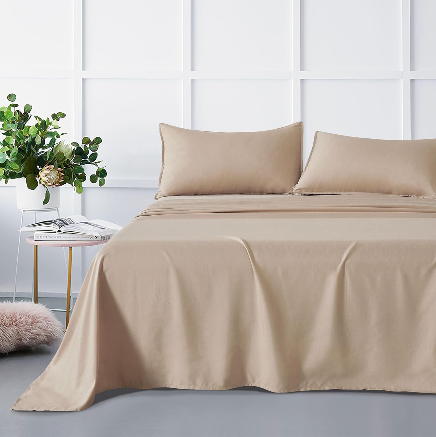 Bamboo Microfibre Sheet Set - Linen - Queen