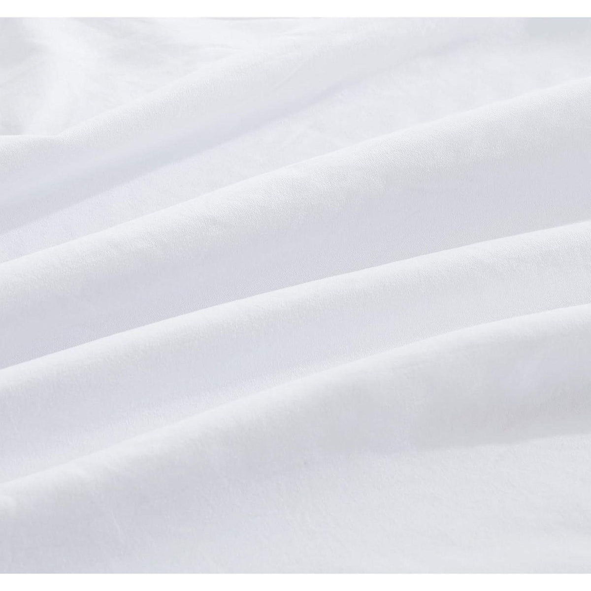 CleverPolly Vintage Washed Microfibre Sheet Set with 2 Pillowcases - White - Queen