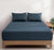 100% Vintage Washed Cotton Fitted Sheet Combo Set – 100% Natural Cotton, Ultra Soft & Breathable – Includes Fitted Sheet & Pillowcases – Machine Washable (Indigo, King)