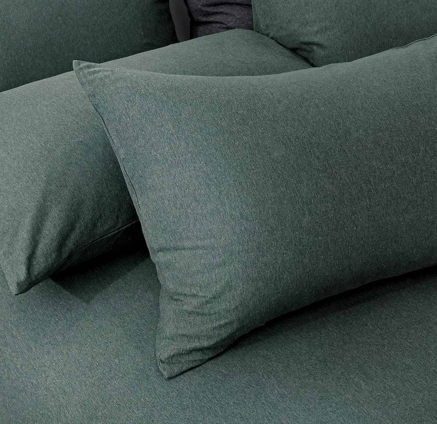 100% Jersey Cotton Quilt Cover Set - Green - King