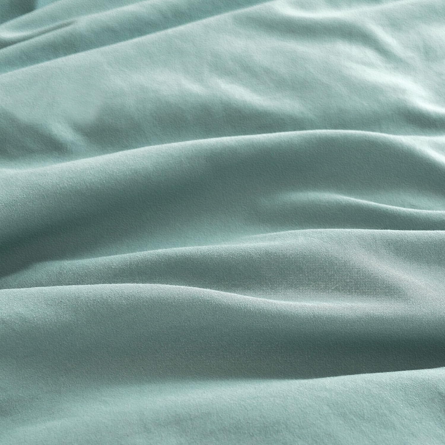 CleverPolly Vintage Washed Microfibre European Pillowcases - Set of 2 Luxurious European Pillow Covers - Seafoam