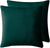 Teddy Sherpa Twin-Pack European Pillowcases - Soft Reversible Velvet & Sherpa Cushion Covers - Machine Washable with Zipper Closure -  65x65cm - Emerald Green