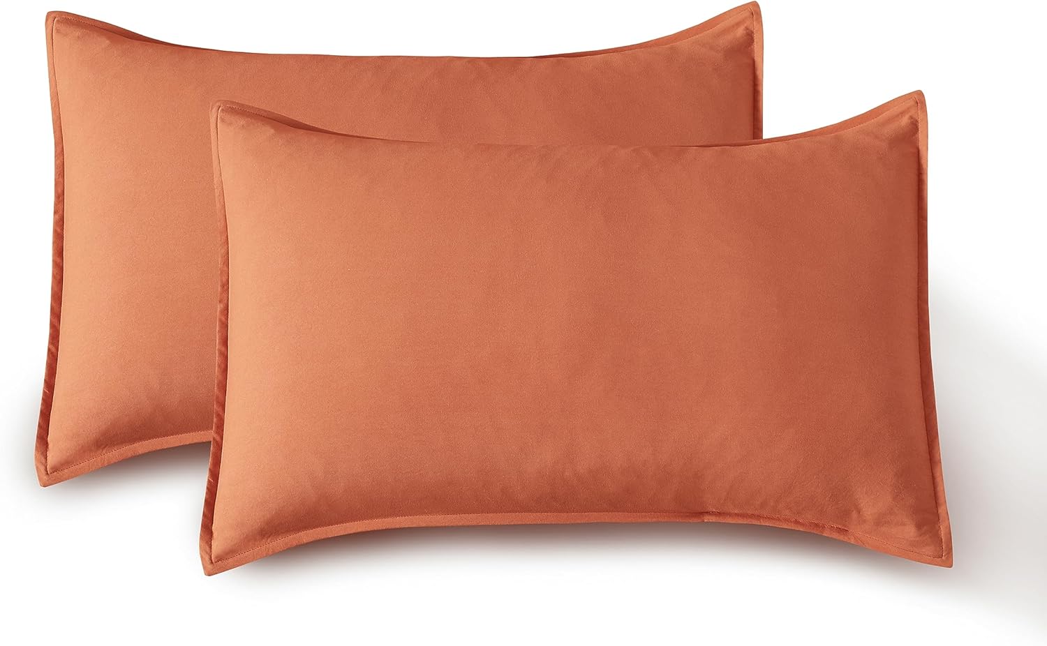 Vintage Washed Microfibre King Pillowcases - Ultra Soft & Skin-Friendly - Set of 2 - 50cm x 90cm (Terracotta)