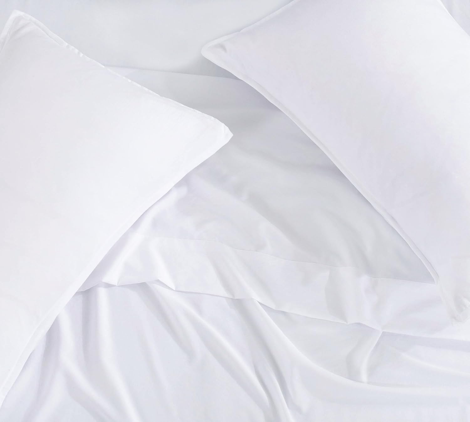 Vintage Washed Microfibre King Pillowcases - Ultra Soft & Skin-Friendly - Set of 2 - 50cm x 90cm (White)