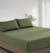 100% Vintage Washed Cotton Fitted Sheet Combo Set – 100% Natural Cotton, Ultra Soft & Breathable – Includes Fitted Sheet & Pillowcases – Machine Washable (Khaki Green, King Single)