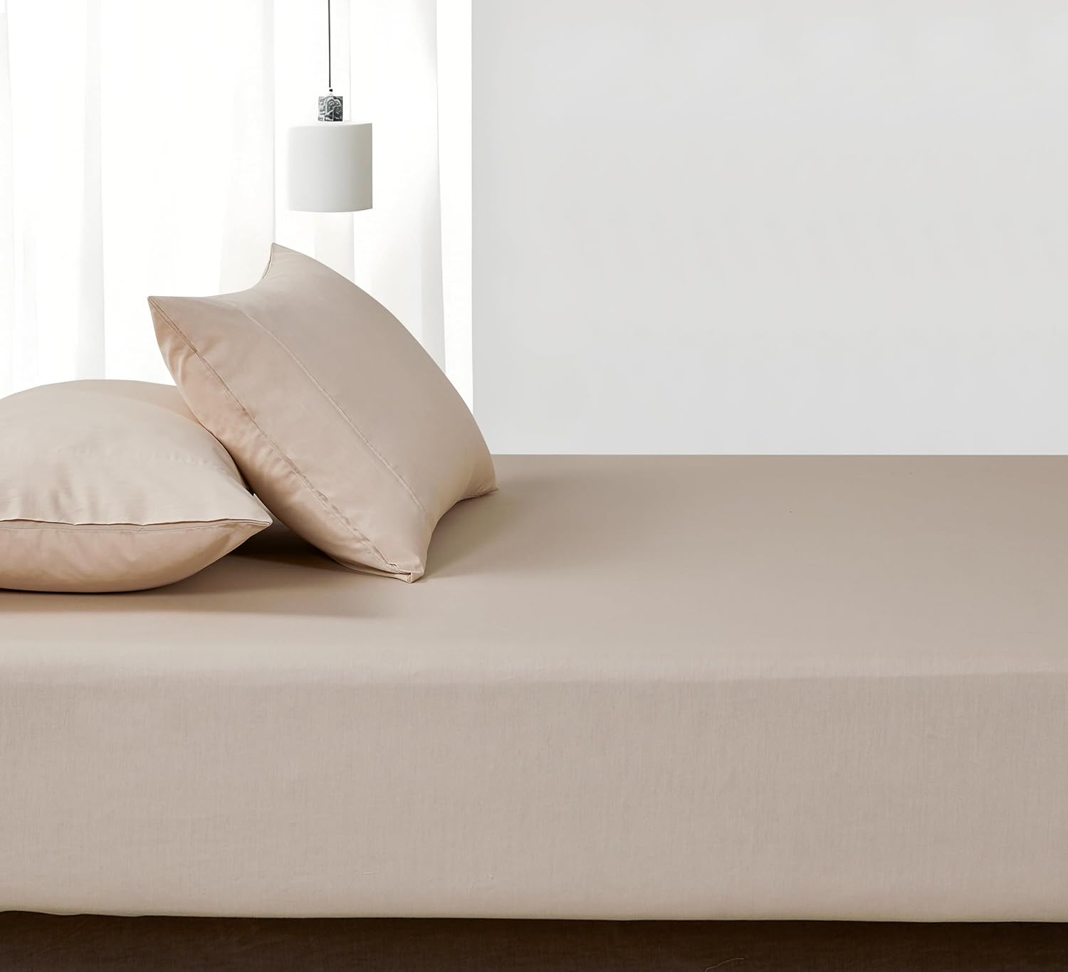 100% Vintage Washed Cotton Fitted Sheet Combo Set – 100% Natural Cotton, Ultra Soft & Breathable – Includes Fitted Sheet & Pillowcases – Machine Washable (Natural, King Single)