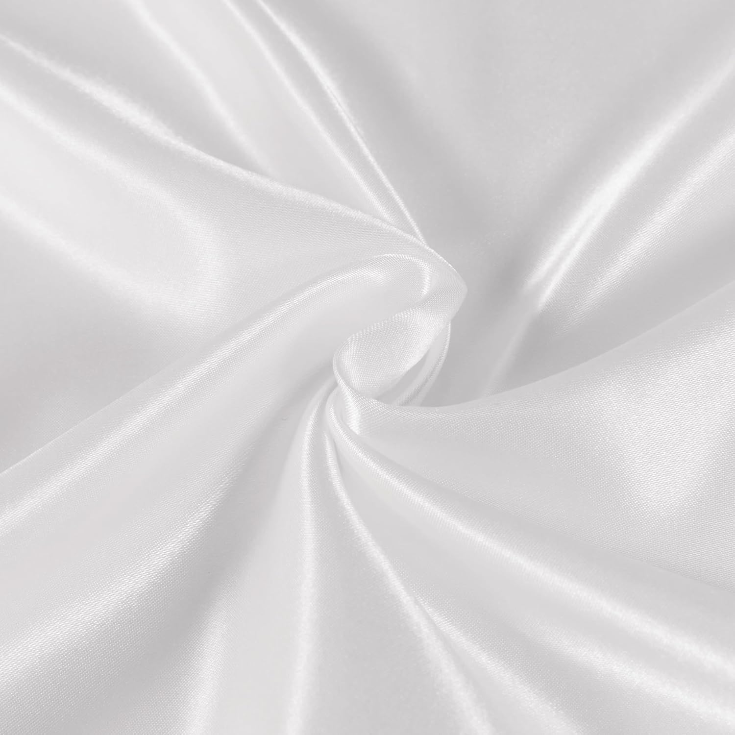 Satin Pillowcases - Silky Soft Polyester Satin with Zipper Closure - White, 48cm x 73cm (Twin Pack)