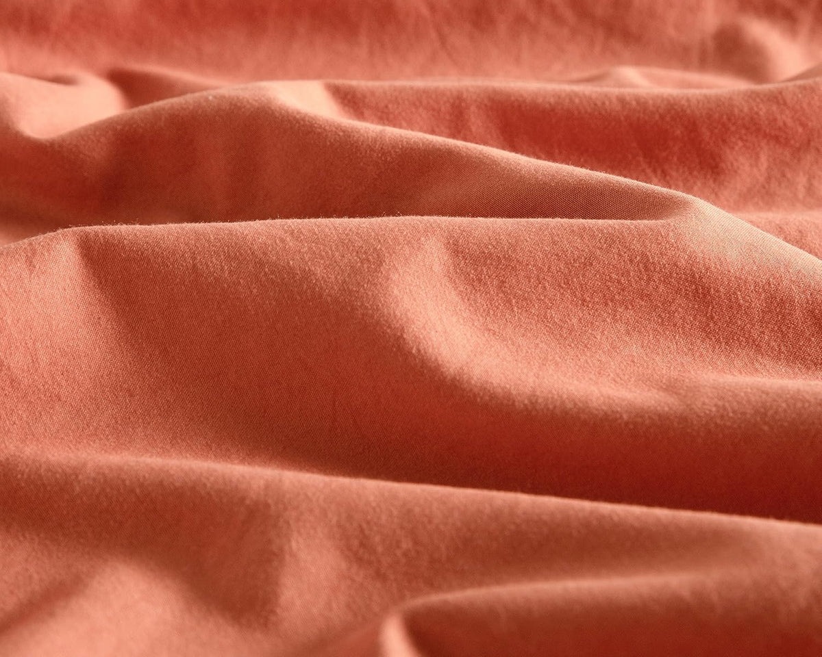 Vintage Washed Microfibre Sheet Set with 2 Pillowcases - Terracotta - Super King