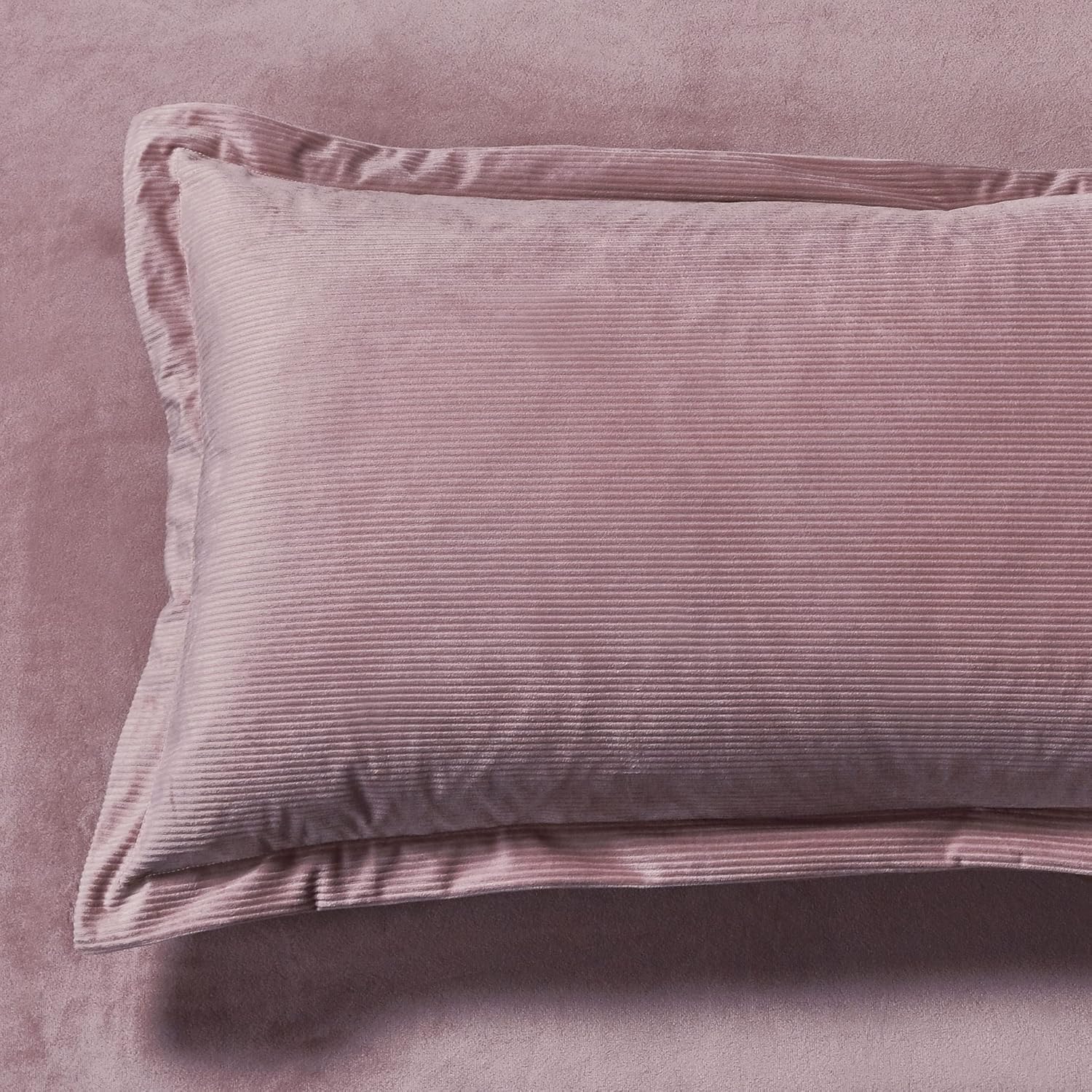 CleverPolly Set of 2 Super Soft Corduroy Velvet Standard Pillowcase - Dusty Pink