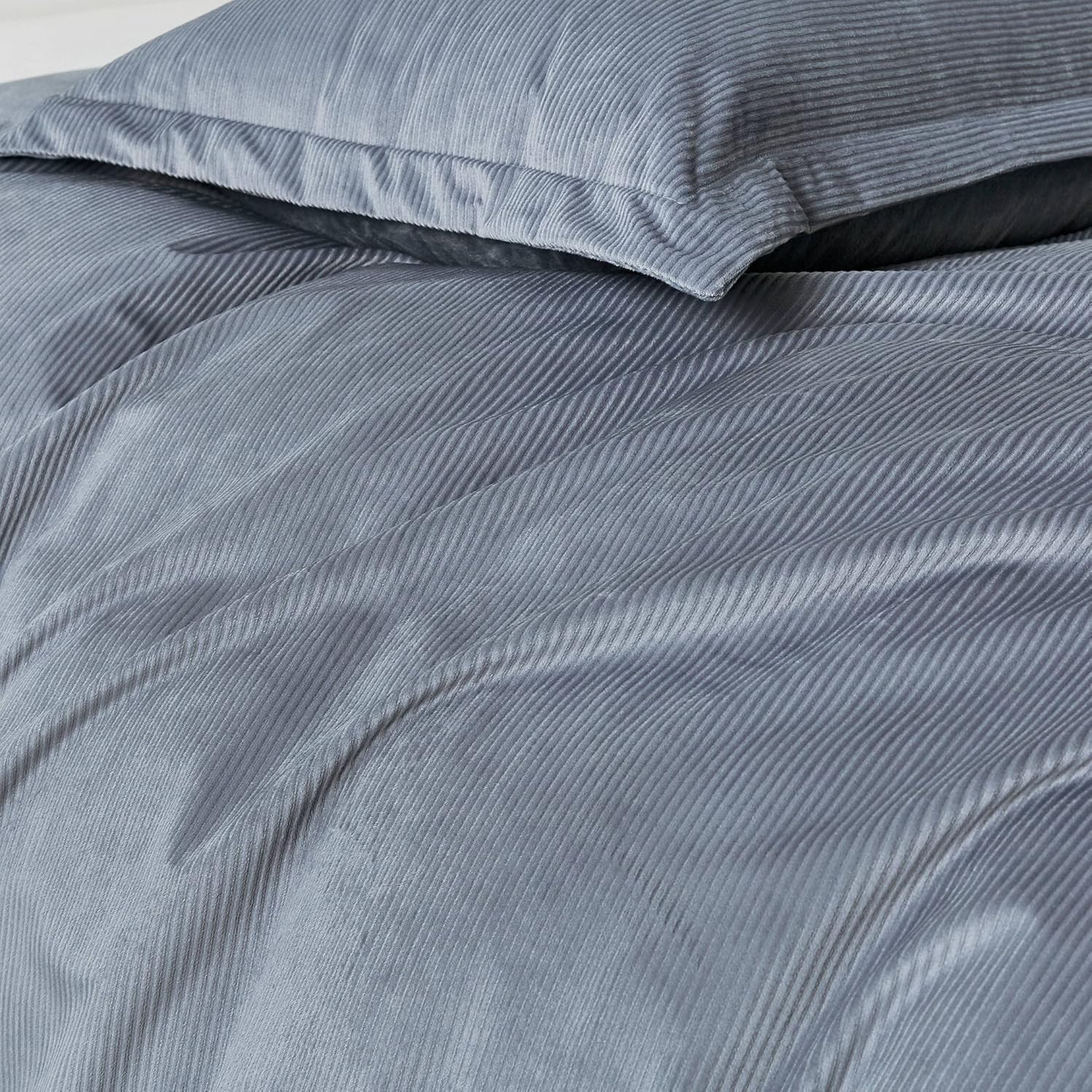 CleverPolly Set of 2 Super Soft Corduroy Velvet Standard Pillowcase - Steel