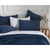 CleverPolly Vintage Washed Microfibre Standard Pillowcases - Set of 2 Luxurious Standard Pillow Covers - Navy