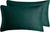 Teddy Sherpa Twin-Pack Standard Pillowcases - Soft Reversible Velvet & Sherpa Cushion Covers - Machine Washable with Zipper Closure -  48x73cm - Emerald Green