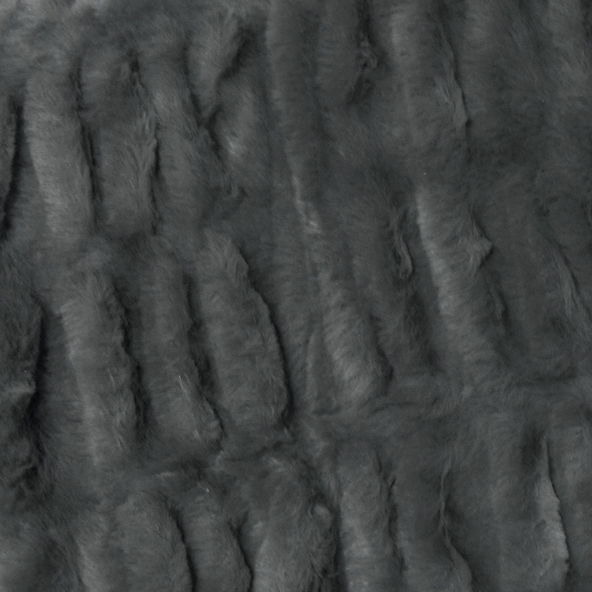 Harper Soft Ruched Pattern Faux Fur Throw Rug 127 x 152 cm Charcoal