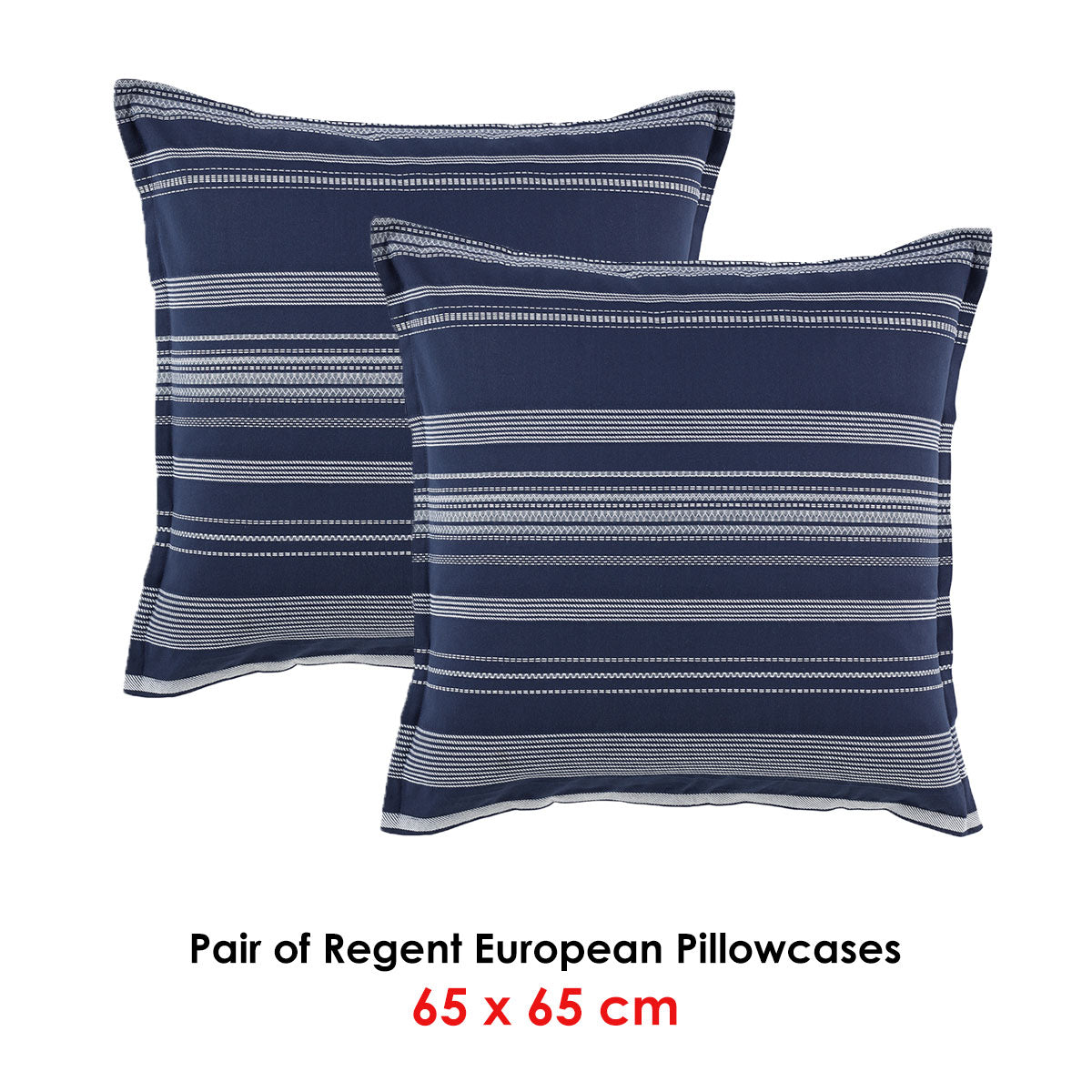 Bianca Pair of Regent European Pillowcases 65 x 65cm