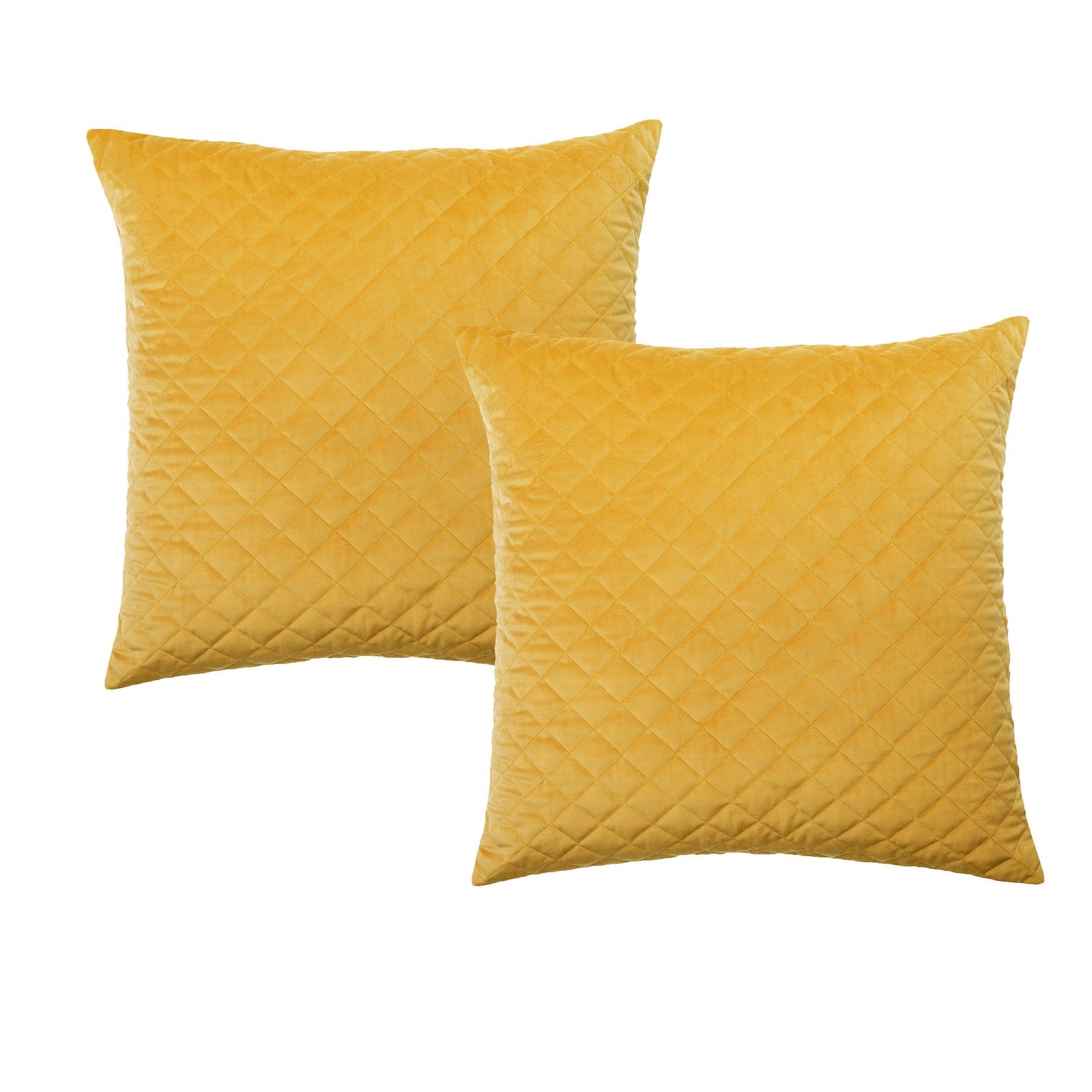 Bianca Elegance Pair of Vivid Coordinates Velvet Gold European Pillowcases 65 x 65 cm