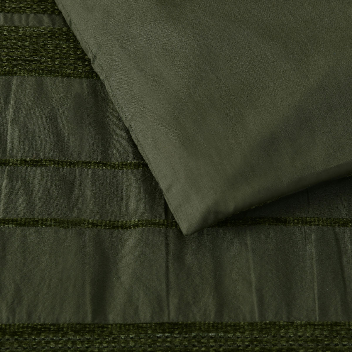 Bianca Avery Forest Chenille Striped Quilt Cover Set Queen