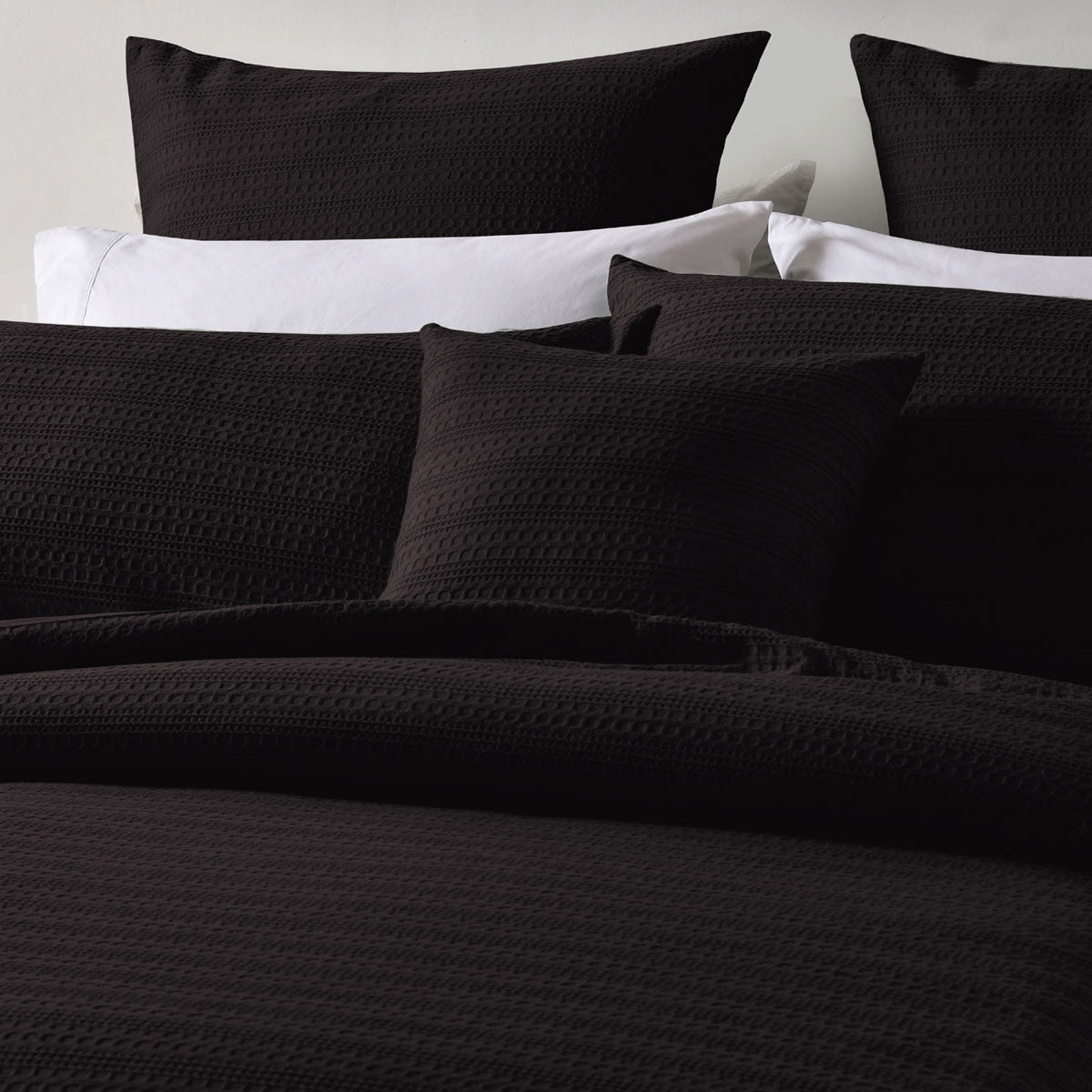 Bianca Kahlani Chocolate Waffle Quilt Cover Set Queen