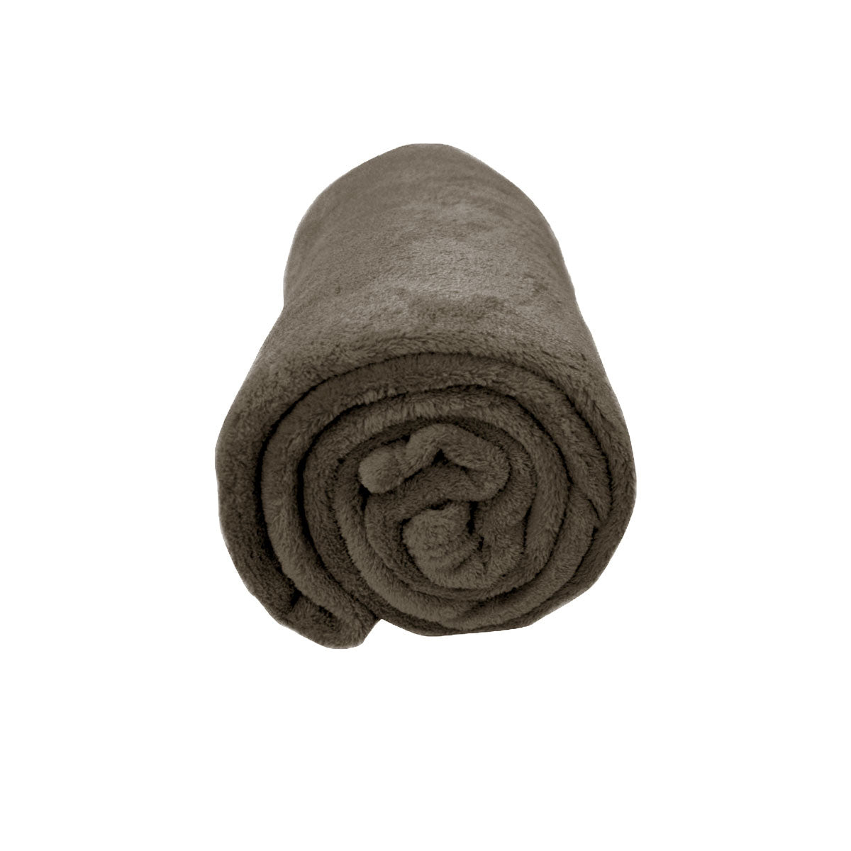 Solid Colour Soft Coral Fleece Throw Rug 127 x 152 cm Walnut