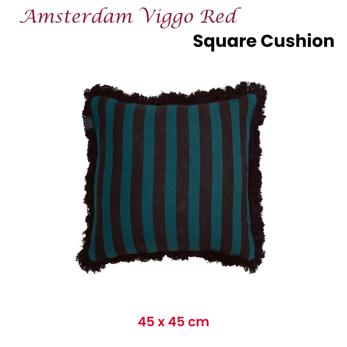 KAAT Amsterdam Viggo Red Stripe Square Filled Cushion 45cm x 45cm