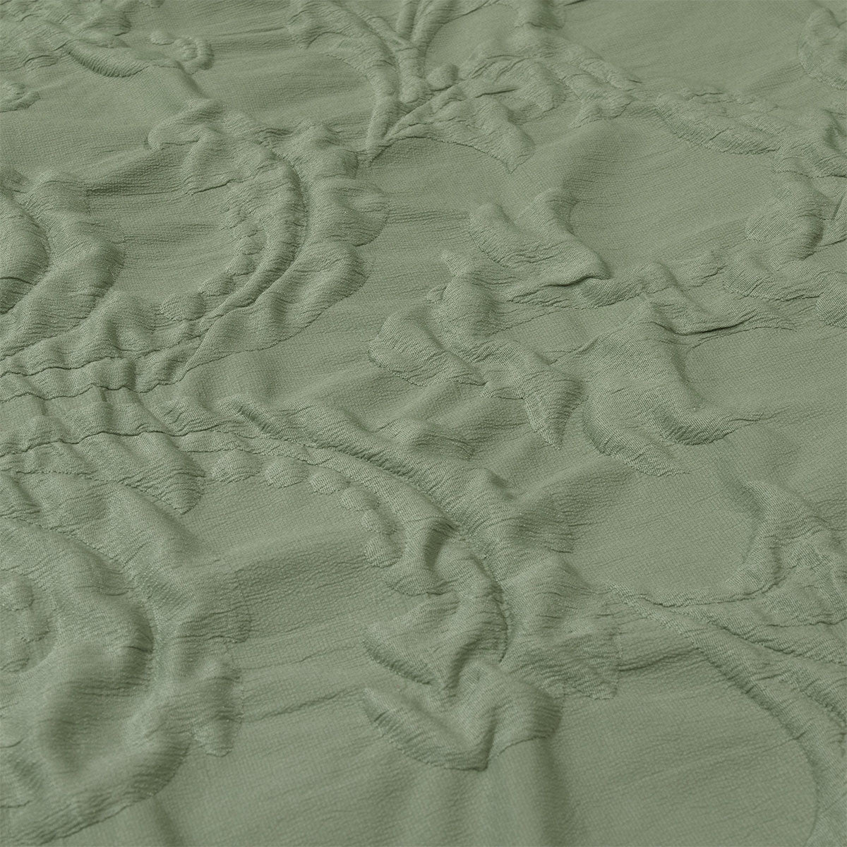 Ardor Adeline Sage Jacquard Damask Quilt Cover Set Queen
