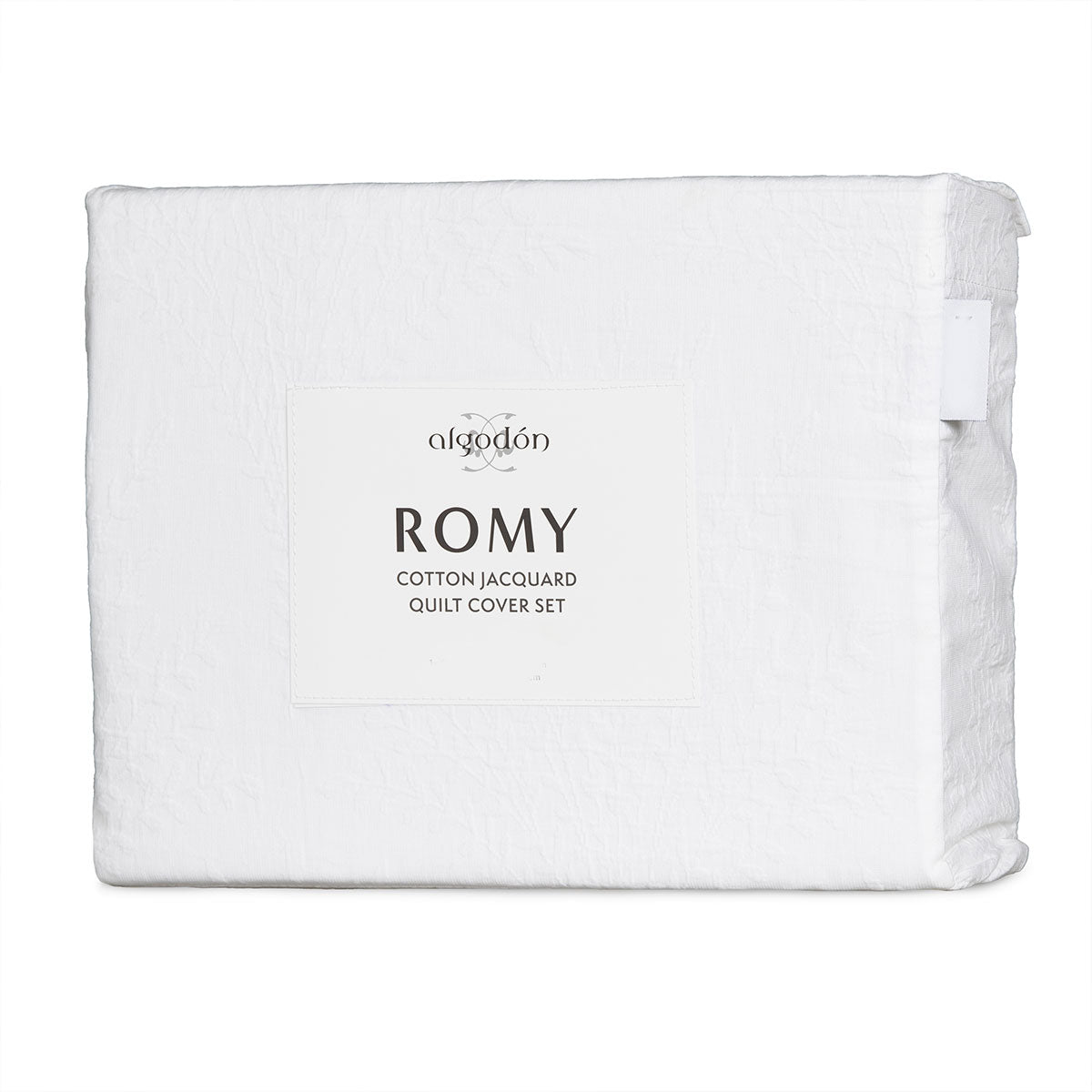 Algodon Romy White Cotton Jacquard Quilt Cover Set King