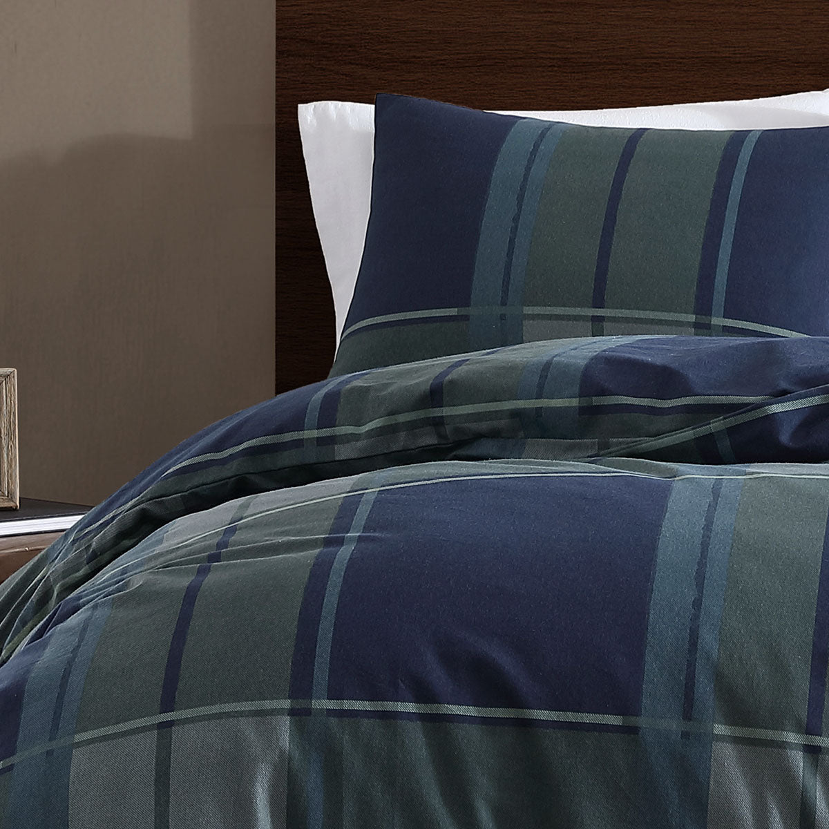 Ardor Sommers Dark Khaki Cotton Flannelette Quilt Cover Set Queen