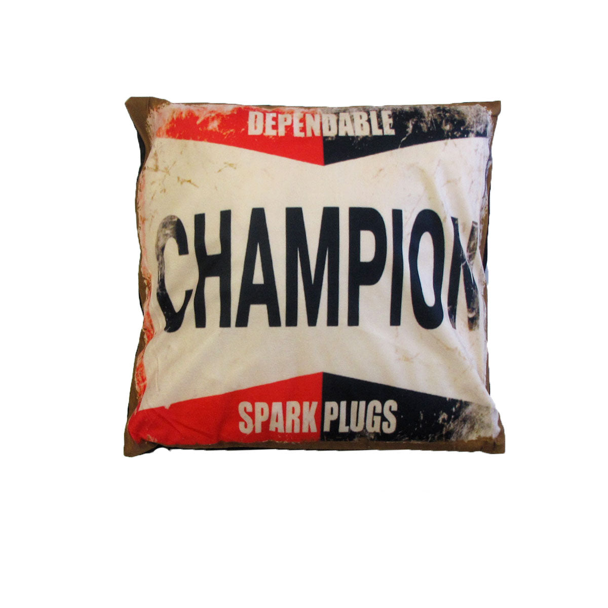 Australian Mancave Retro Cushion Champion Spark Plugs 40 x 40 cm